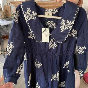 Navy blue and ivory maxi dresss